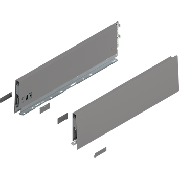 BLUM 470K4502S Bok MERIVOBOX, wysokość K (129 mm), dł.=450 mm, lewy+prawy, SZARY INDIUM MAT