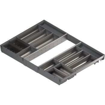 BLUM ZSI.80VEI7 ORGA-LINE wkład z pojemnikami (całkowite wypełnienie), do szuflady standardowej TANDEMBOX, dł. NL=550 mm, szer. korpusu KB=800 mm INOX