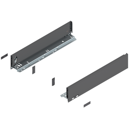 BLUM 770M4502 Bok szuflady LEGRABOX, wysokość M (90.5 mm), dł.=450 mm, lewy+prawy, do LEGRABOX pure ANTRACYT MAT