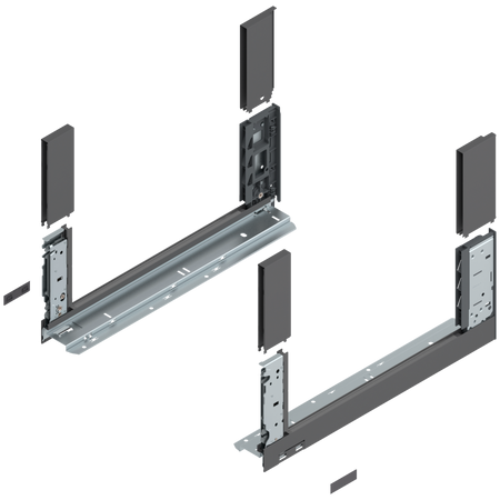 BLUM 780C4502S Bok szuflady LEGRABOX, wysokość C (177 mm), dł.=450 mm, lewy+prawy, do LEGRABOX free ANTRACYT MAT