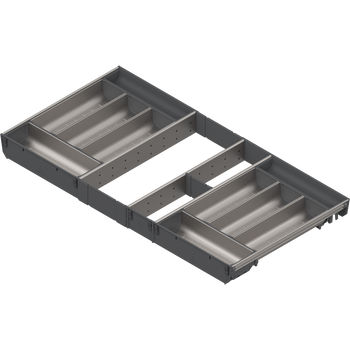 BLUM ZSI.90VEI4 ORGA-LINE wkład z pojemnikami (całkowite wypełnienie), do szuflady standardowej TANDEMBOX, dł. NL=450 mm, szer. korpusu KB=900 mm INOX