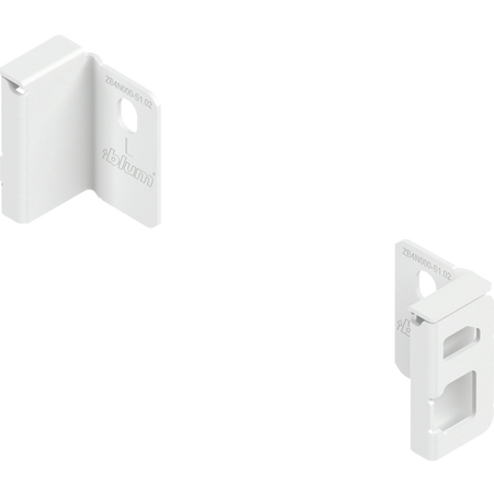 BLUM ZB4N000S Uchwyt drewnianej ścianki tylnej MERIVOBOX, wys. N (82,5 mm), prawy+lewy, JEDWABIŚCIE BIAŁY MAT