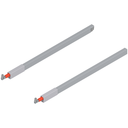 BLUM ZRG.437RSI Reling podłużny TANDEMBOX (górny), do szuflady z wysokim frontem, dł.=500 mm, lewy+prawy, do TANDEMBOX antaro SZARY
