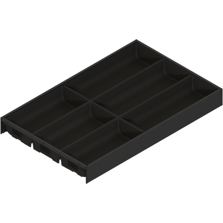 BLUM ZC7S500BS3 AMBIA-LINE wkład na sztućce do szuflady standardowej, do LEGRABOX/MERIVOBOX, tworzywo sztuczne/stal, 6 przegródka na sztućce, dł.=500 mm, szerokość=300 mm CZARNY MAT
