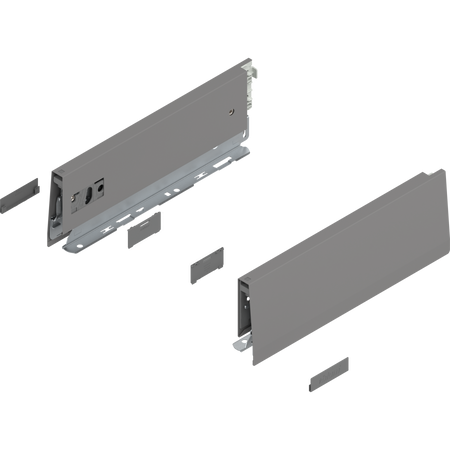 BLUM 470M2702S Bok MERIVOBOX, wysokość M (91 mm), dł.=270 mm, lewy+prawy, SZARY INDIUM MAT