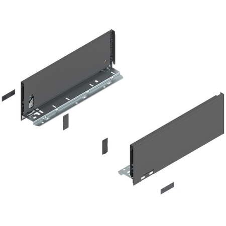 BLUM 770K3502S Bok szuflady LEGRABOX, wysokość K (128.5 mm), dł.=350 mm, lewy+prawy, do LEGRABOX pure ANTRACYT MAT