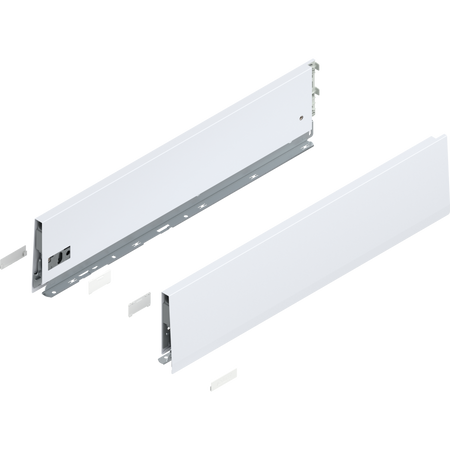 BLUM 470K5502S Bok MERIVOBOX, wysokość K (129 mm), dł.=550 mm, lewy+prawy, JEDWABIŚCIE BIAŁY MAT