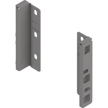 BLUM ZB4K000S Uchwyt drewnianej ścianki tylnej MERIVOBOX, wys. K (146 mm), prawy+lewy, SZARY INDIUM MAT