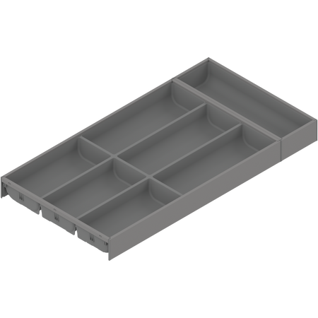 BLUM ZC7S600BS3 AMBIA-LINE wkład na sztućce do szuflady standardowej, do LEGRABOX/MERIVOBOX, tworzywo sztuczne/stal, 7 przegródka na sztućce, dł.=600 mm, szerokość=300 mm SZARY INDIUM MAT