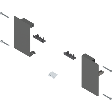 BLUM ZI4.0MS1Mocowanie frontu MERIVOBOX, do szuflady wewnętrznej, lewe+prawe, ANTRACYT MAT