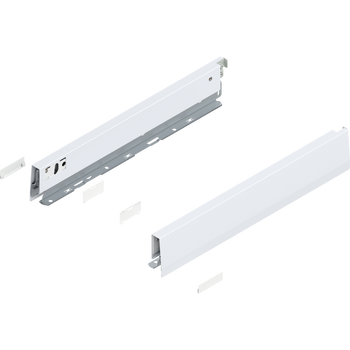 BLUM 470N4002S Bok MERIVOBOX, wysokość N (68.5 mm), dł.=400 mm, lewy+prawy, JEDWABIŚCIE BIAŁY MAT