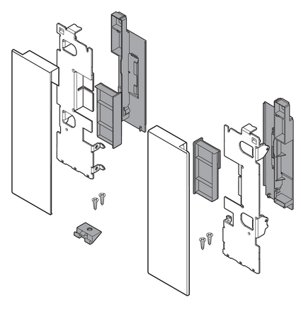 BLUM ZI7.2CS0 Mocowanie frontu LEGRABOX , wys. C, do szuflady wewnętrznej z elementami dekoracyjnymi, lewe+prawe, do LEGRABOX pure BIAŁY MAT