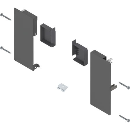 BLUM ZI4.1KS1 Mocowanie frontu MERIVOBOX, do szuflady wewnętrznej, lewe+prawe, ANTRACYT MAT