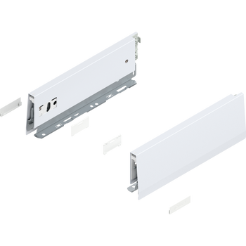 BLUM 470M2702S Bok MERIVOBOX, wysokość M (91 mm), dł.=270 mm, lewy+prawy, JEDWABIŚCIE BIAŁY MAT