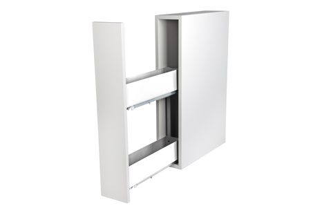 SMARTT KOSZ CARGO DO SZAFKI 15 CICHY DOMYK PEŁNE DNO WYSUW 2 POZIOMY PROWADNICE BLUM PRAWY BIAŁY