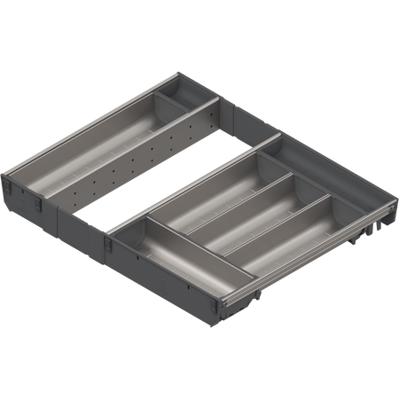 BLUM ZSI.60VEI4 ORGA-LINE wkład z pojemnikami (całkowite wypełnienie), do szuflady standardowej TANDEMBOX, dł. NL=450 mm, szer. korpusu KB=600 mm INOX