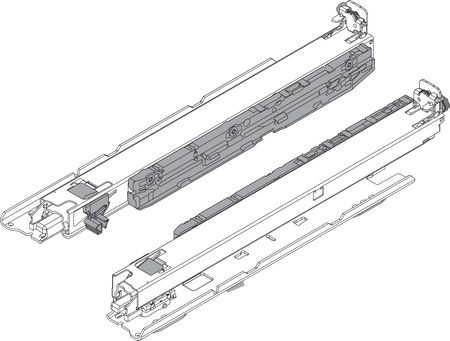 BLUM 760H4500SU MOVENTO z BLUMOTION S, pełny wysuw, prowadnica, 40 kg, dł.=450 mm, wymaga sprzęgła, montaż do dna, lewa+prawa