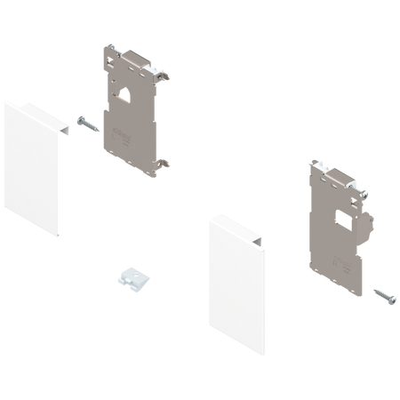 BLUM ZI7.0MS0 Mocowanie frontu LEGRABOX , zamontowany na wkręt do listwy dystansowej, do szuflady wewnętrznej, lewe+prawe, do LEGRABOX pure BIAŁY MAT