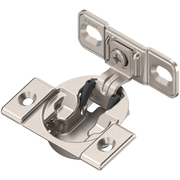 BLUM 38B355AF22MB+138F01B COMPACT zawias 1 3/8" lub większy", 107°, ze sprężyną, prowadnik: na wkręty, puszka: na wkręty, niklowany