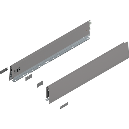 BLUM 470M5502S Bok MERIVOBOX, wysokość M (91 mm), dł.=550 mm, lewy+prawy, SZARY INDIUM MAT
