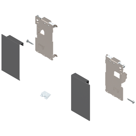BLUM ZI7.0MS0 Mocowanie frontu LEGRABOX , zamontowany na wkręt do listwy dystansowej, do szuflady wewnętrznej, lewe+prawe, do LEGRABOX pure ANTRACYT MAT