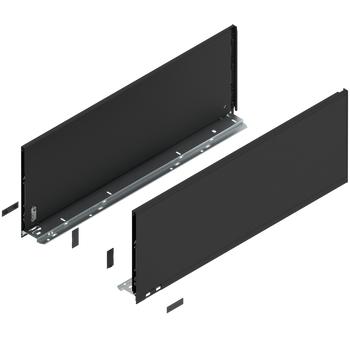 BLUM 70F6502S Bok szuflady LEGRABOX, wysokość F (241 mm), dł.=650 mm, lewy/prawy, do LEGRABOX pure CZARNY CARBON MAT