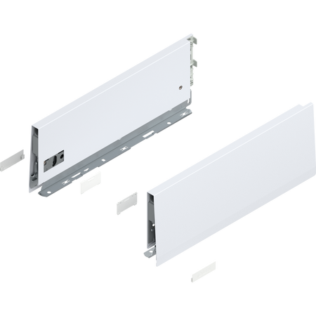 BLUM 470K3502S Bok MERIVOBOX, wysokość K (129 mm), dł.=350 mm, lewy+prawy, JEDWABIŚCIE BIAŁY MAT