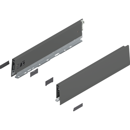 BLUM 470M4002S Bok MERIVOBOX, wysokość M (91 mm), dł.=400 mm, lewy+prawy, ANTRACYT MAT