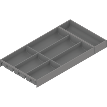 BLUM ZC7S600BS3 AMBIA-LINE wkład na sztućce do szuflady standardowej, do LEGRABOX/MERIVOBOX, tworzywo sztuczne/stal, 7 przegródka na sztućce, dł.=600 mm, szerokość=300 mm SZARY INDIUM MAT