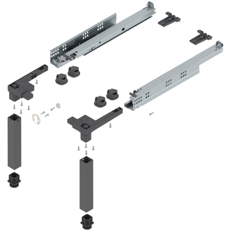 BLUM Z95.4100  SPACE STEP Zestaw, tworzywo sztuczne/stal, dł.=410 mm ANTRACYT MAT