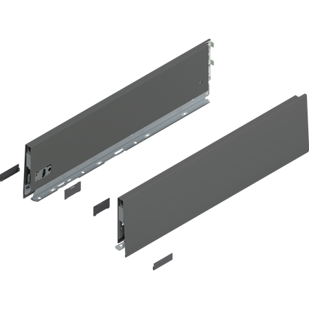BLUM 470K5002S Bok MERIVOBOX, wysokość K (129 mm), dł.=500 mm, lewy+prawy, ANTRACYT MAT