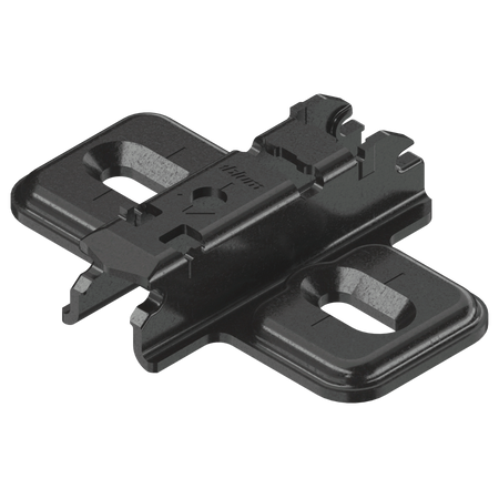 BLUM 173L6130 CLIP prowadnik, krzyżakowy, 3 mm, Stal, Wkręty, RW: otwór podłużny, CZARNY ONYKS