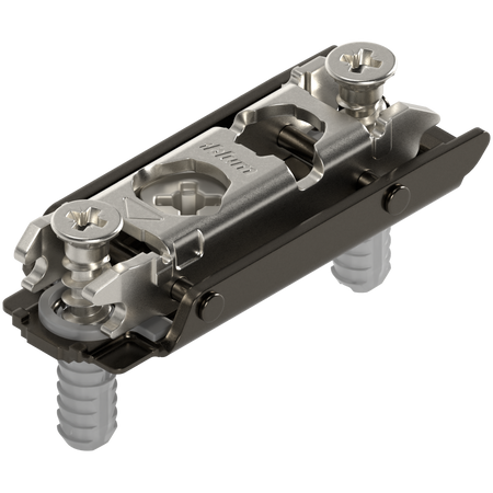 BLUM 177H3100E CLIP prowadnik, prosty, 0 mm, Stal, z kołkiem rozporowym EXPANDO, RW: mimośród, CZARNY ONYKS