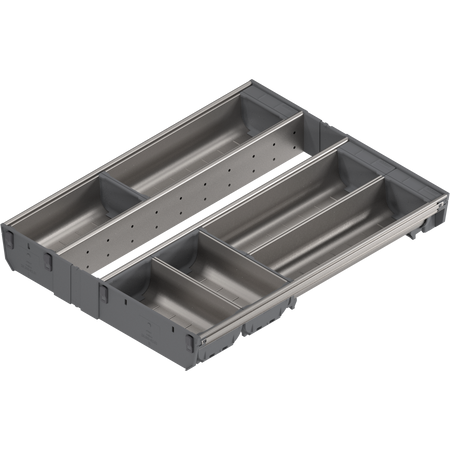 BLUM ZSI.45VEI6 ORGA-LINE wkład z pojemnikami (całkowite wypełnienie), do szuflady standardowej TANDEMBOX, dł. NL=500 mm, szer. korpusu KB=450 mm INOX