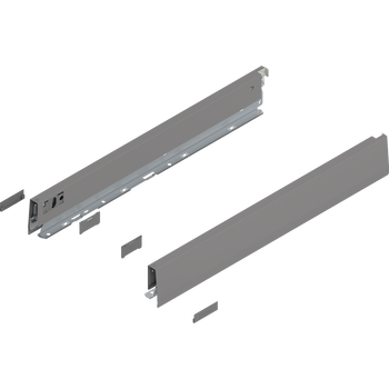 BLUM 470N5002S Bok MERIVOBOX, wysokość N (68.5 mm), dł.=500 mm, lewy+prawy, SZARY INDIUM MAT