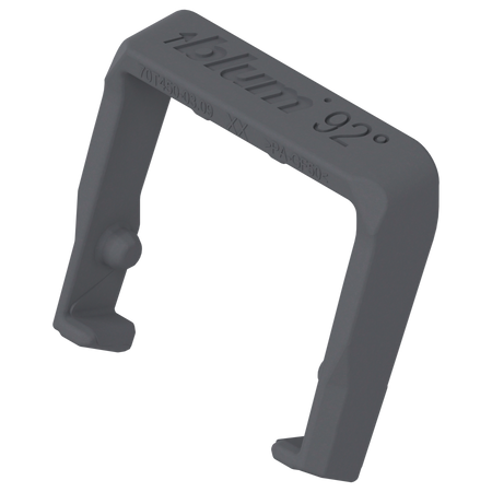 BLUM 70T4503.09 92° Ogranicznik kąta otwarcia do zawiasu do cienkich drzwi,  CIEMNOSZARY 