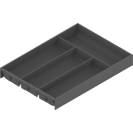 BLUM ZC7S450BS3 AMBIA-LINE  wkład na sztućce do szuflady standardowej, do LEGRABOX/MERIVOBOX, tworzywo sztuczne/stal, 4 przegródka na sztućce, dł.=450 mm, szerokość=300 mm ANTRACYT MAT