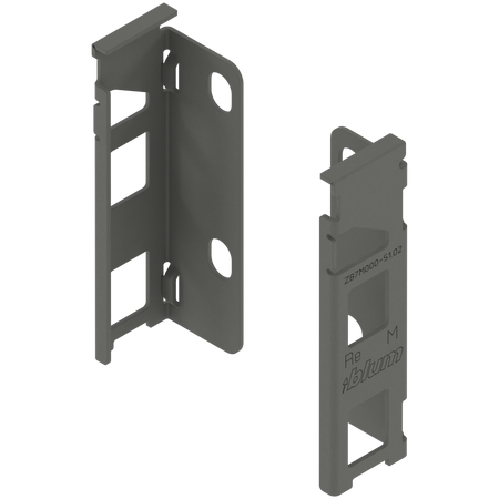 BLUM ZB7M000S Uchwyt drewnianej ścianki tylnej LEGRABOX, wys. M (106 mm), prawy+lewy ANTRACYT MAT