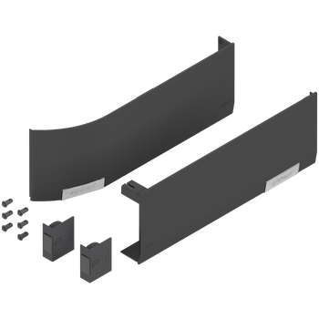 BLUM 23.8000 Zestaw zaślepek AVENTOS HF/HS/HL top (włącznie z włącznik do nawiercania, kompl.), gładki, prawy+lewy, do SERVO-DRIVE SZARY