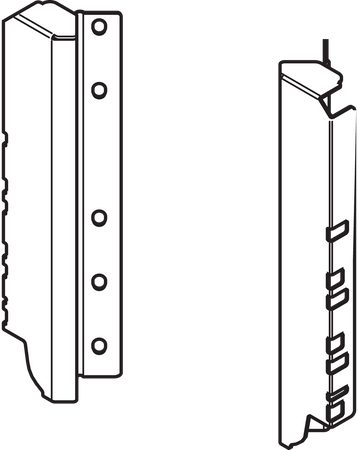 BLUM Z30D000SL45ECK-RW MP SEIW Uchwyt drewnianej ścianki tylnej TANDEMBOX, wys. D (224 mm), do SPACE CORNER, prawy+lewy BIAŁY