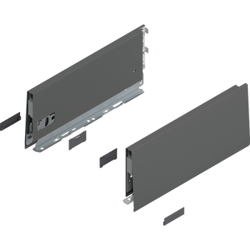 BLUM 470K3002S Bok MERIVOBOX, wysokość K (129 mm), dł.=300 mm, lewy+prawy, ANTRACYT MAT