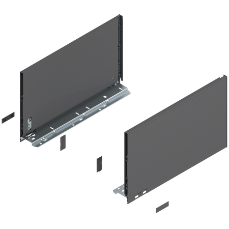 BLUM 770F4002S Bok szuflady LEGRABOX, wysokość F (241 mm), dł.=400 mm, lewy+prawy, do LEGRABOX pure ANTRACYT MAT
