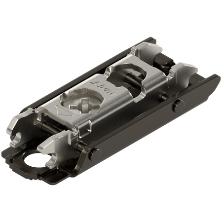 BLUM 175H3100 CLIP prowadnik, prosty, 0 mm, Stal, Wkręty, RW: mimośród, CZARNY ONYKS