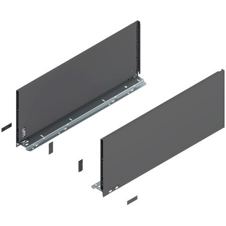 BLUM 770F6002S Bok szuflady LEGRABOX, wysokość F (241 mm), dł.=600 mm, lewy+prawy, do LEGRABOX pure ANTRACYT MAT