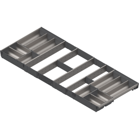 BLUM ZSI.12VEI6 ORGA-LINE wkład z pojemnikami (całkowite wypełnienie), do szuflady standardowej TANDEMBOX, dł. NL=500 mm, szer. korpusu KB=1200mm INOX