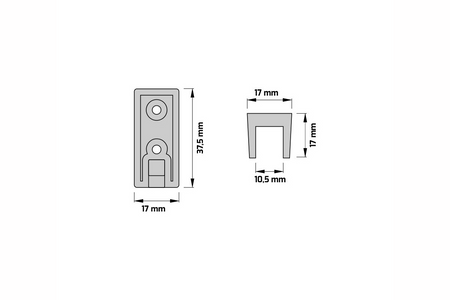 Design Light PROFIL RELING SLIM uchwyt ABS biały 2szt