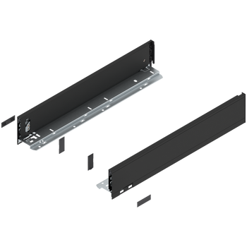 BLUM 770M5002S Bok szuflady LEGRABOX, wysokość M (90.5 mm), dł.=500 mm, lewy+prawy, do LEGRABOX pure CZARNY CARBON MAT