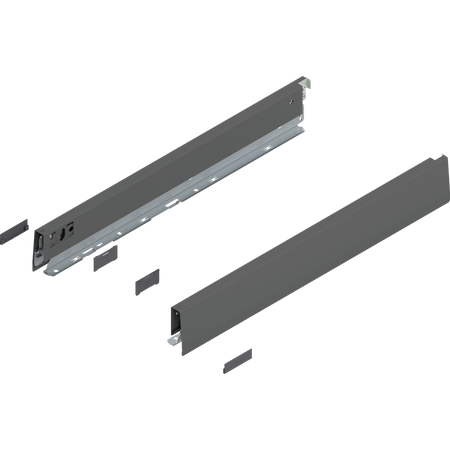 BLUM 470N5002S Bok MERIVOBOX, wysokość N (68.5 mm), dł.=500 mm, lewy+prawy, ANTRACYT MAT
