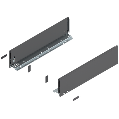 BLUM 770K5002 Bok szuflady LEGRABOX, wysokość K (128.5 mm), dł.=500 mm, lewy+prawy, do LEGRABOX pure ANTRACYT MAT