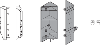BLUM ZSF.345E.D1 Mocowanie frontu TANDEMBOX, wys. D, EXPANDO, zestaw, SPACE CORNER